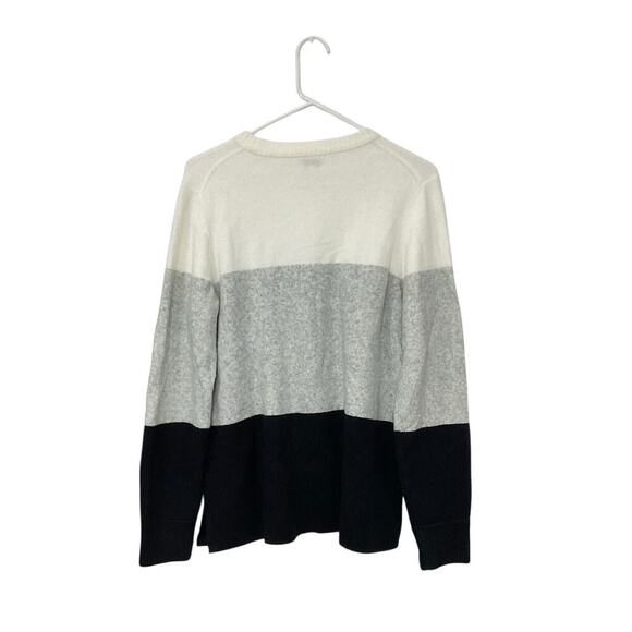 J.Crew Colorblock crewneck sweater in extra-soft yarn Womens Wool Blend Sz Large - Picture 2 of 7